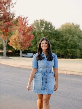 Chelsea & Violet Light Blue Denim Button-Front Mini Dress